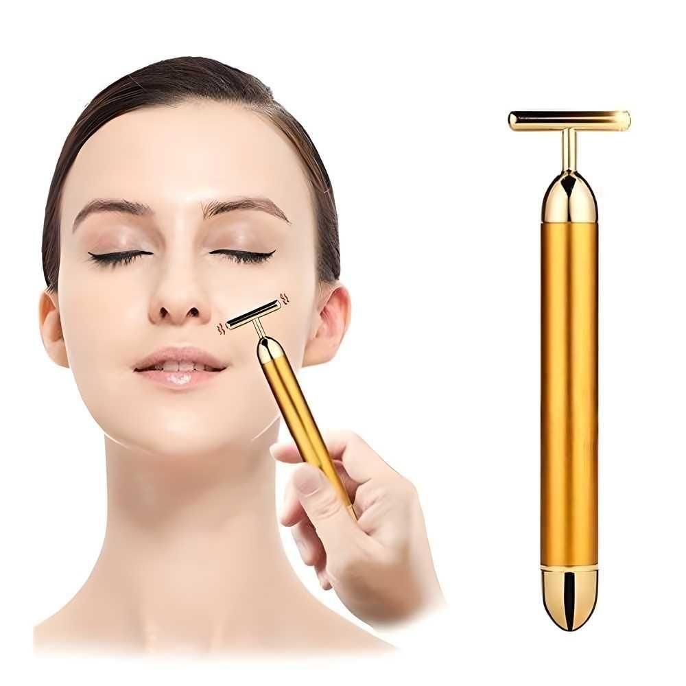 24K Gold Energy Beauty Bar Premium Electric Facial Massage Roller